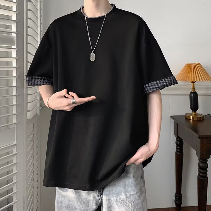 Herrer Oversized T-shirt med moderne kontrastdesign og afslappet pasform Stilla