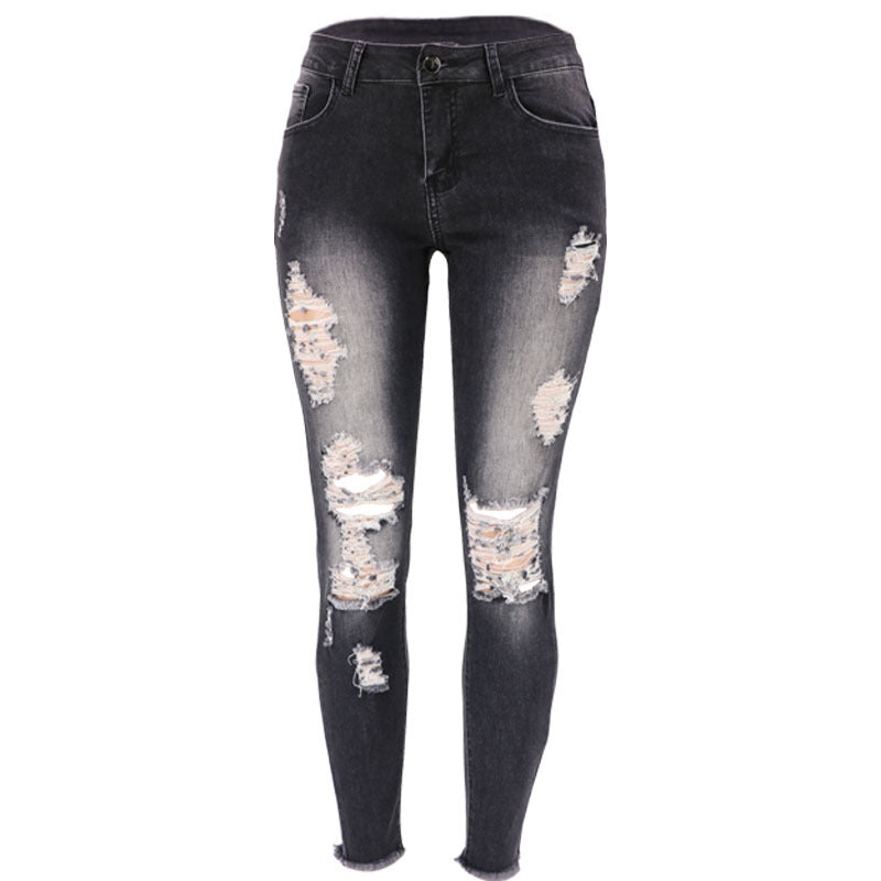 Dame Ripped Skinny Jeans med moderne Used-Look og stilfulde detaljer Stilla