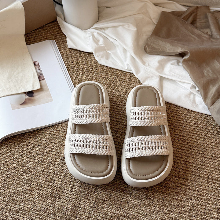 Dame Woven Strap Slide Sandaler Stilla