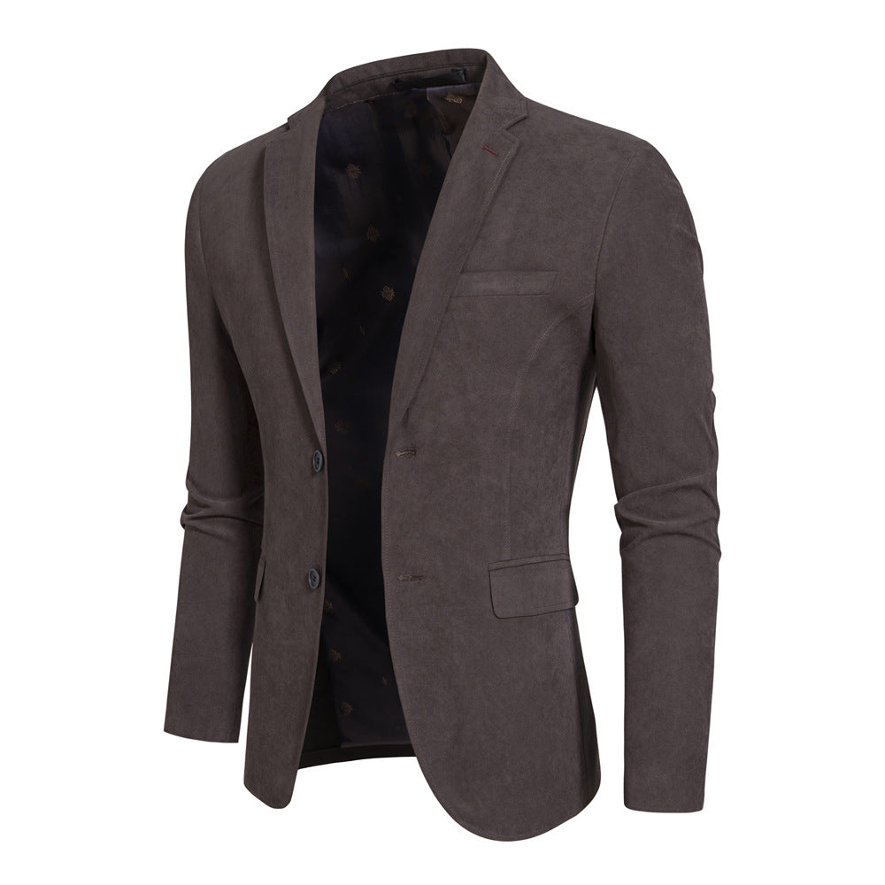 Herrer Velourblazer med smal pasform og elegant foret Stilla