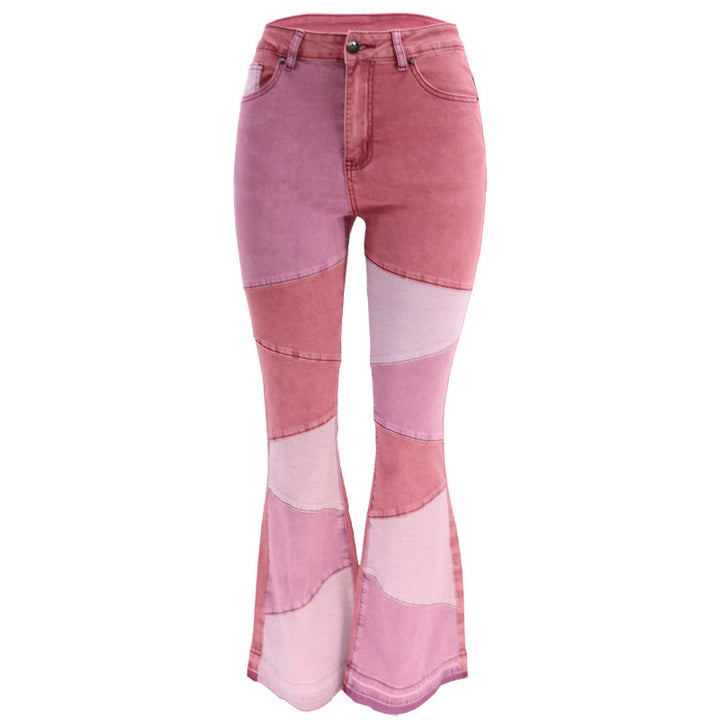 Dame Flared Jeans i moderne farveblokdesign Stilla