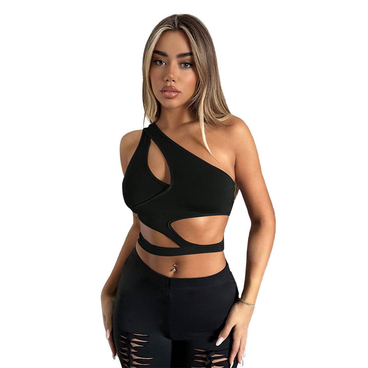 Kvindernes asymmetrisk crop top med udskæringsdetaljer Stilla