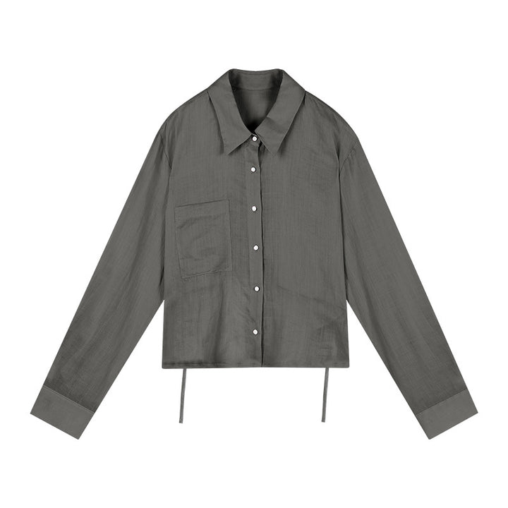 Dame cropped blusejakke med moderne snit og praktiske lommer Stilla