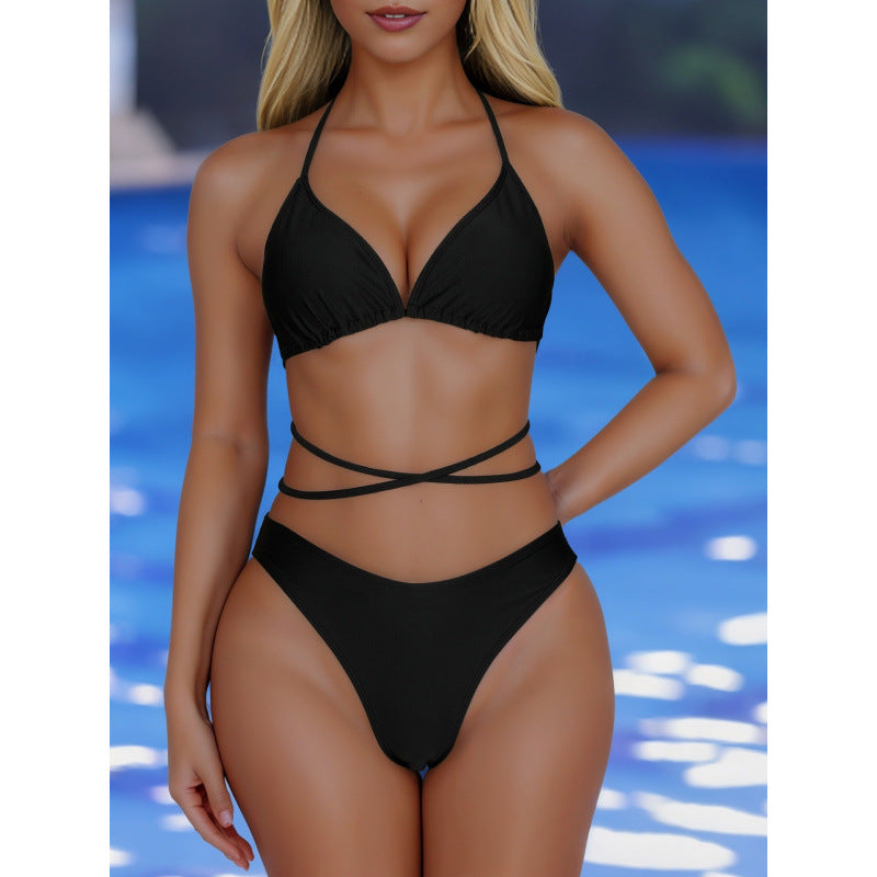 Damer Triangel-Bikini med justerbare bånd og elegant snit Skovae
