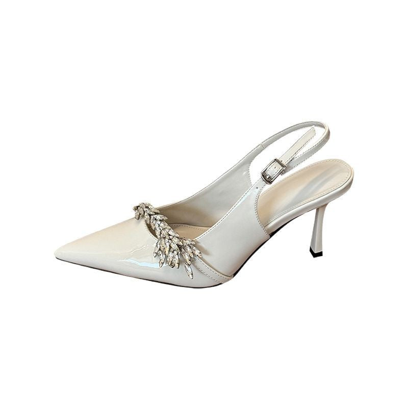 Dame Slingback Spidse Tå Hæle med elegante dekorerede detaljer Stilla