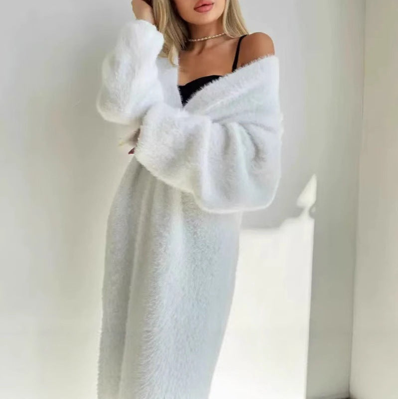 Dame elegant strikket frakke Stilla