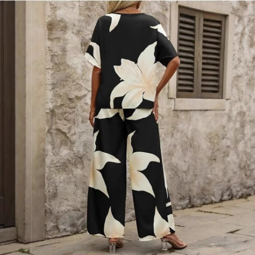 Dame Floral Print Løs Overall Stilla