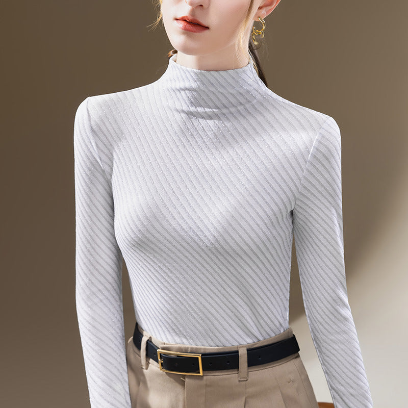 Dame Turtleneck-top i fin ribbet materiale med elegant struktur Stilla