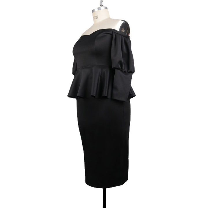 Dame Figurtilpasset Peplum Kjole med Off-Shoulder Udsnit Skovae