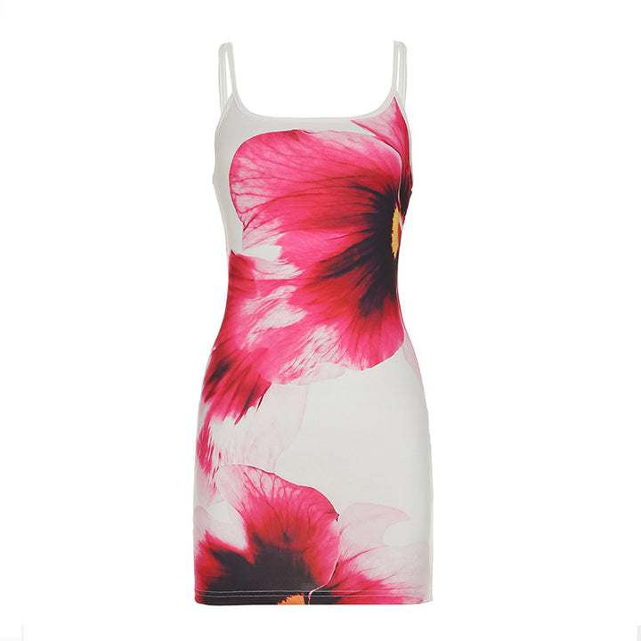 Damen Bunt bedrucktes Bandeau-Kleid Skovae