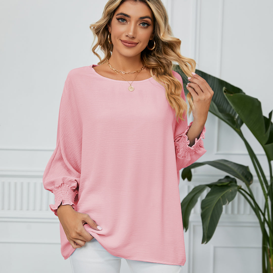 Dame Oversized Bluse med frynset ærme Stilla
