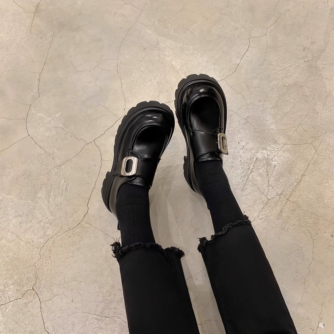 Kvinder Chunky-sål Mary Jane Loafers med dekorativ spænde-detalje Stilla