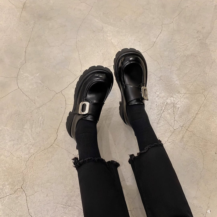 Kvinder Chunky-sål Mary Jane Loafers med dekorativ spænde-detalje Stilla