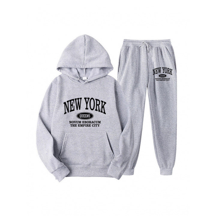 Kvinders hoodie sæt med alsidig skrift og komfortable lommer Skovae