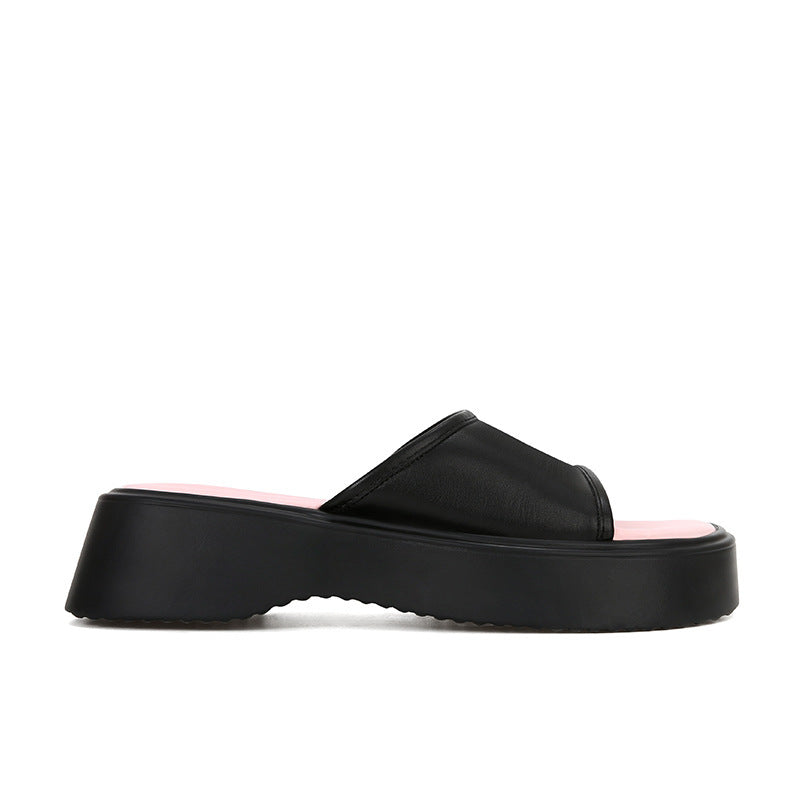 Dame Trendy Forhøjede Slide Sandaler med Polstret Sål Stilla