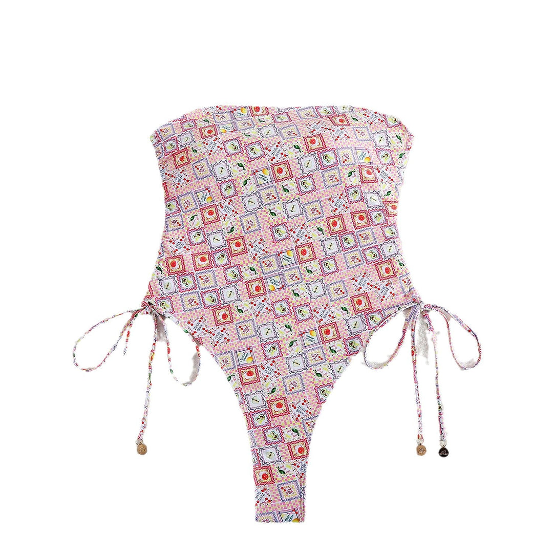 Dame Floral Print Høj-slids Én-delt Badedragt Stilla