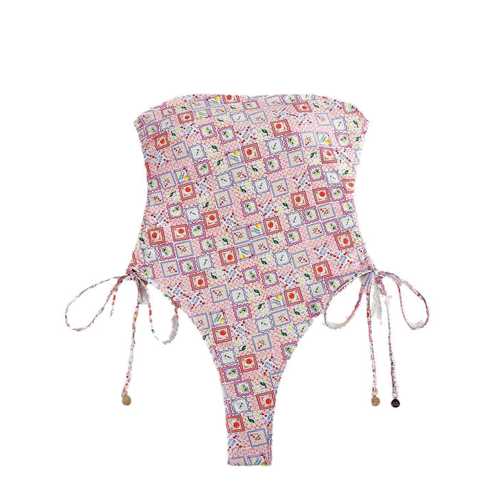 Dame Floral Print Høj-slids Én-delt Badedragt Stilla