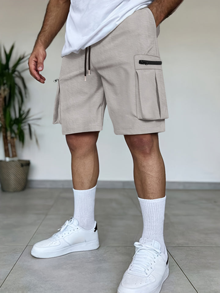 Herrer Utility Cargo Shorts med lynlåslommer Stilla