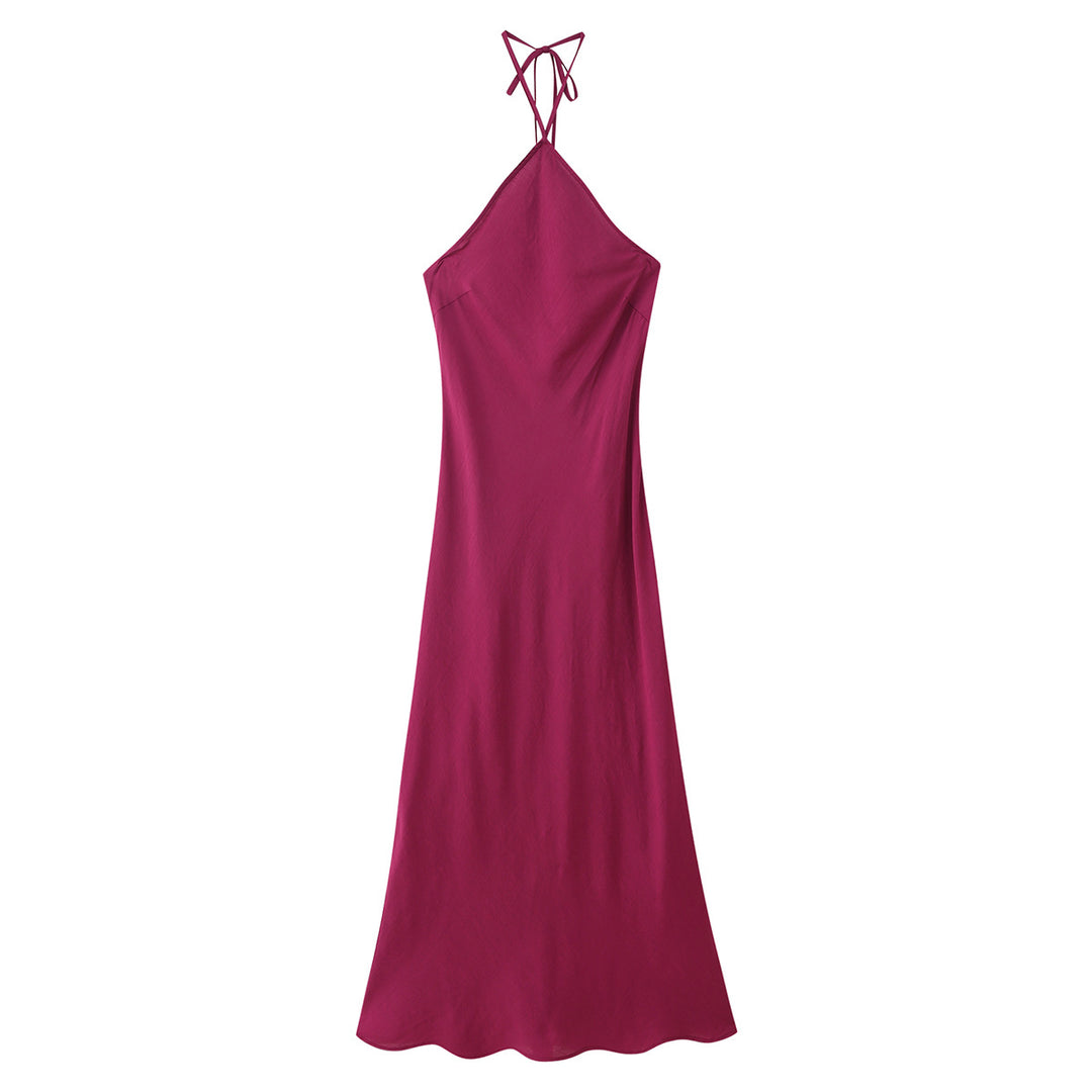 Femme Halterneck Maxi Kjole med justerbare bindebånd Stilla