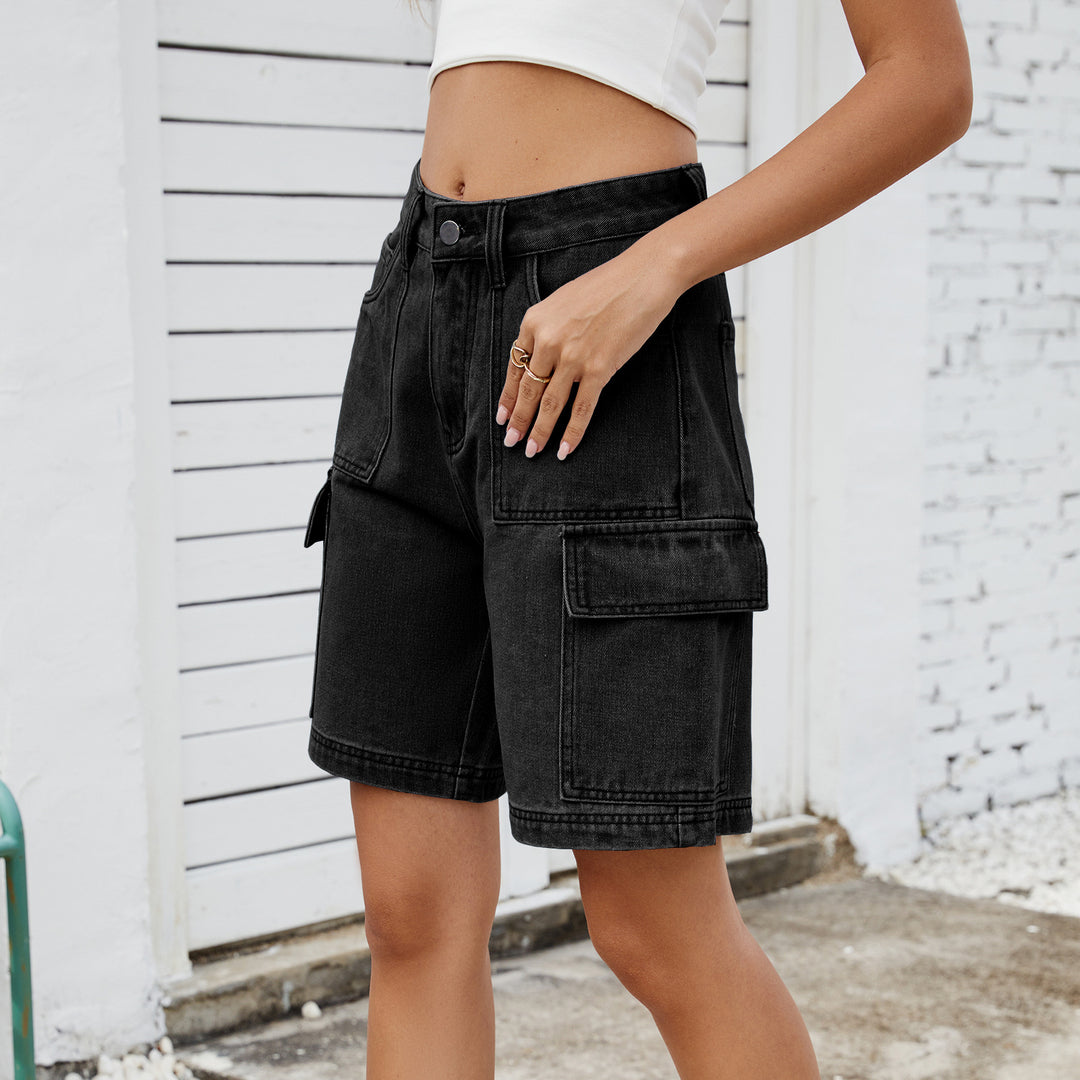 Dame Cargo-shorts med sidelommer og høj talje Stilla