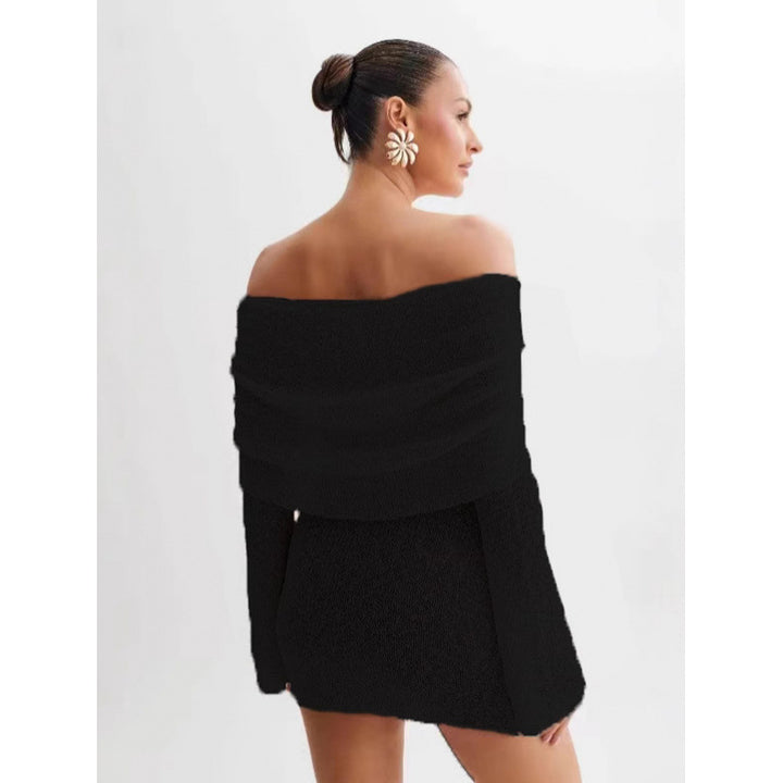 Dame Off-Shoulder Strikkjole med Bred Skæring Stilla