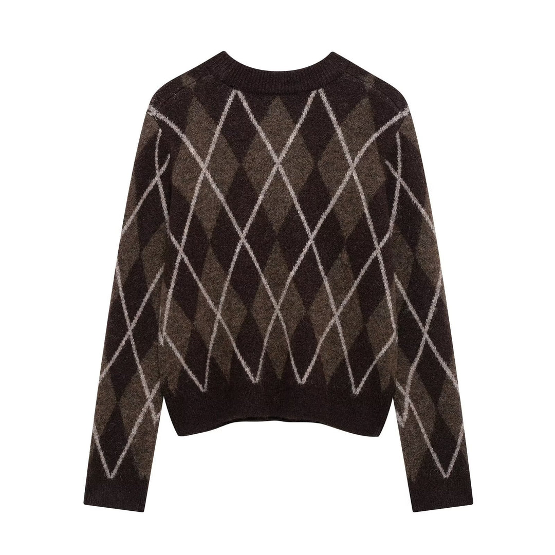 Femme Argyle Strikpullover Stilla