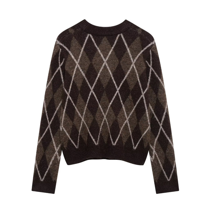 Femme Argyle Strikpullover Stilla