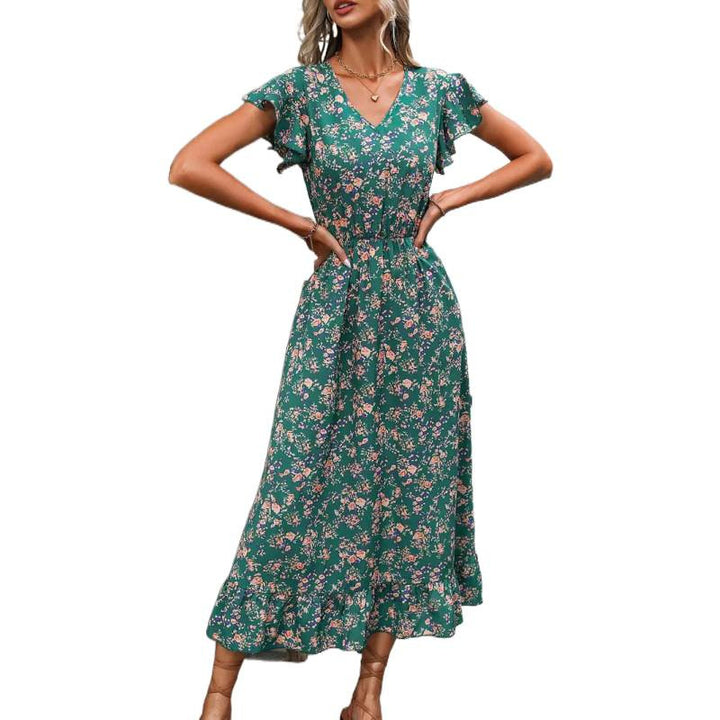 Dame Midi kjole med blomsterdesign Skovae