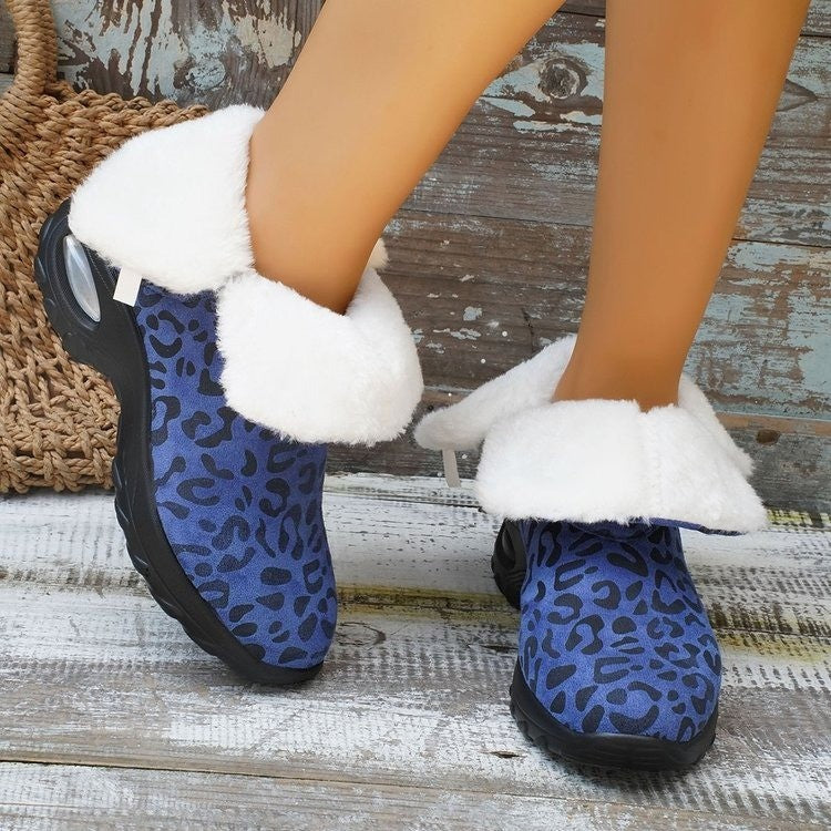 Dame Sporty vinterstøvler med trendy leopardmønster og blødt indre for Stilla