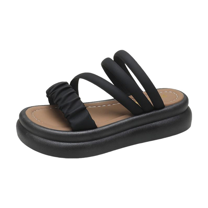 Dame remsandaler med moderne ruffle-design og ergonomisk dæmpning Stilla