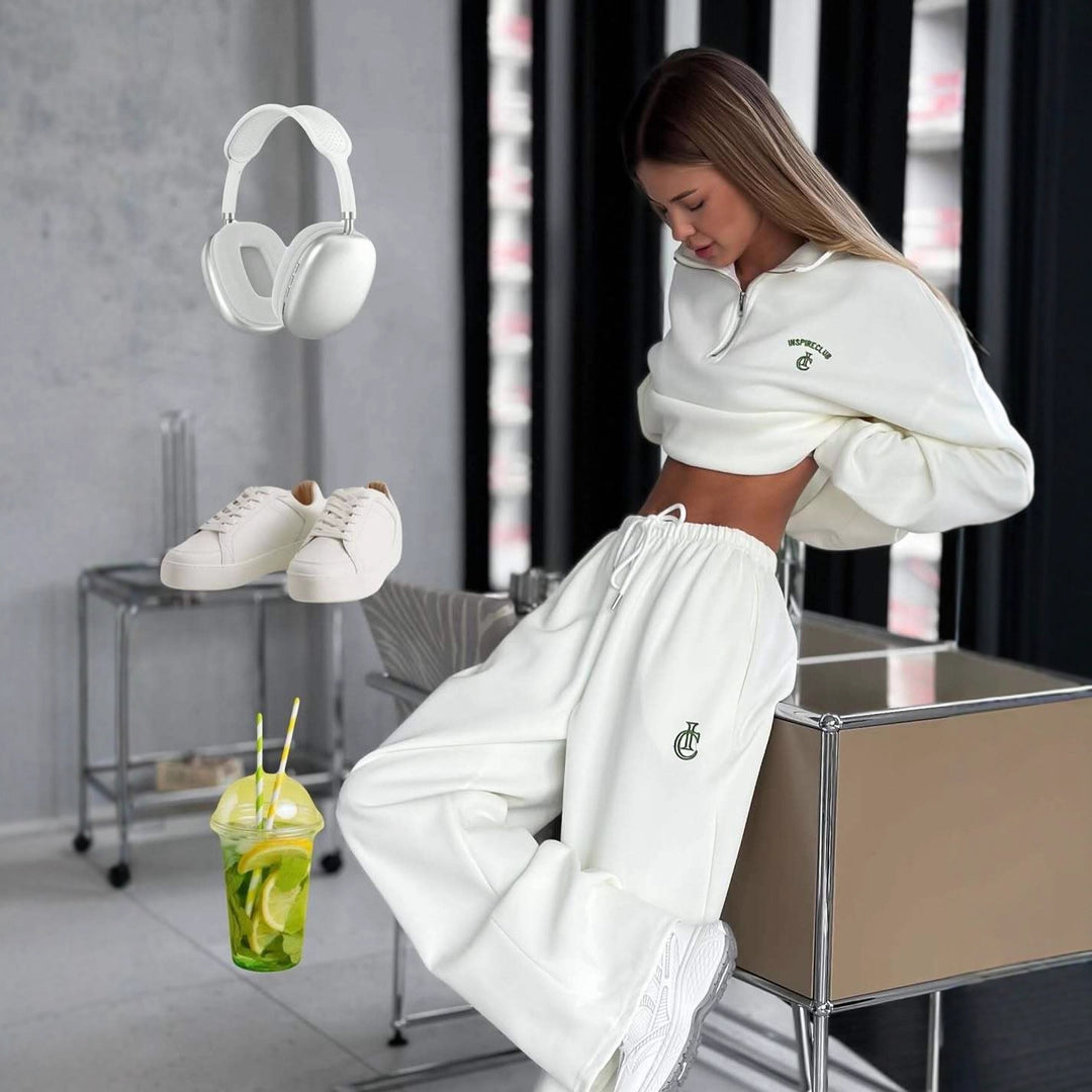 Damer sporty sweater sæt med høj krave og komfortabel pasform Stilla