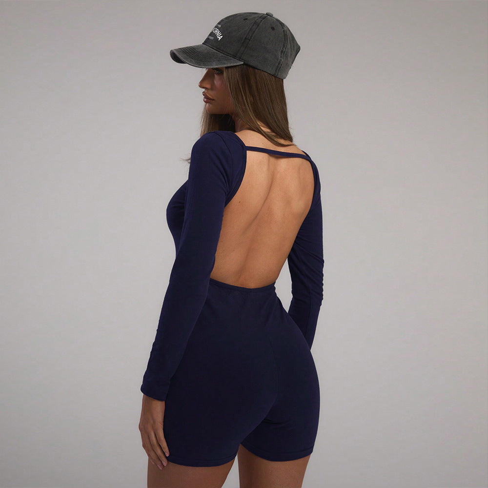Kvindernes langærmede bodysuit med en figursyet pasform og trendy U-hals Stilla