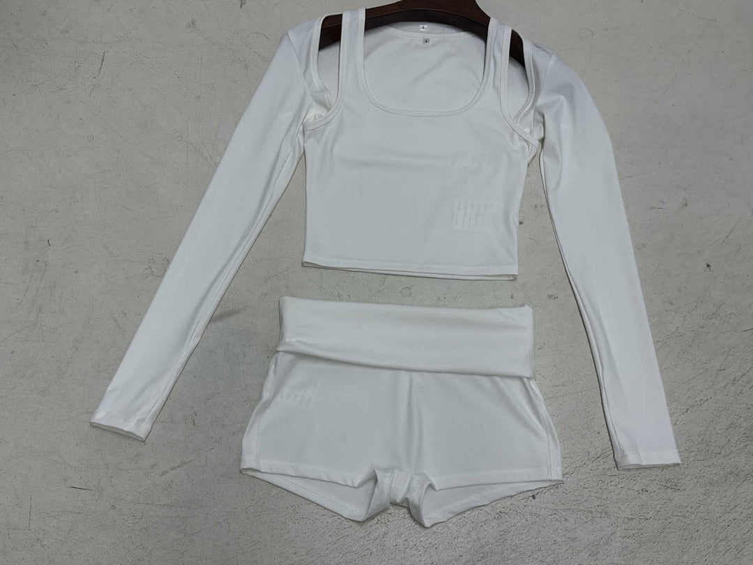 Dame Sporty Crop-Top og Shorts Sæt Skovae