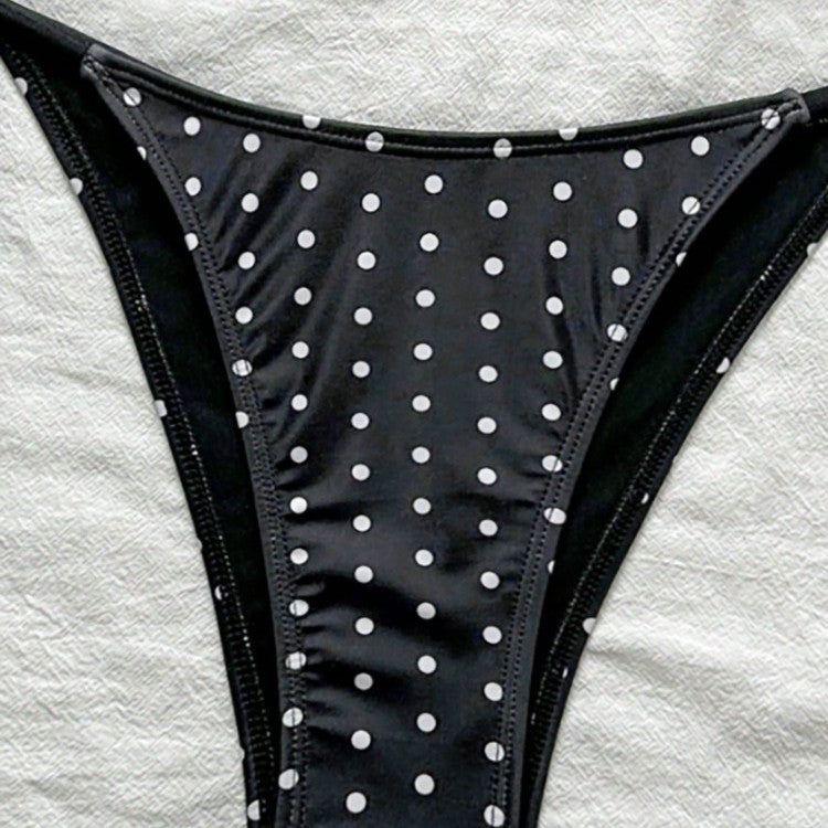 Dame triangle bikini med legende prikmønster og justerbar talje Skovae