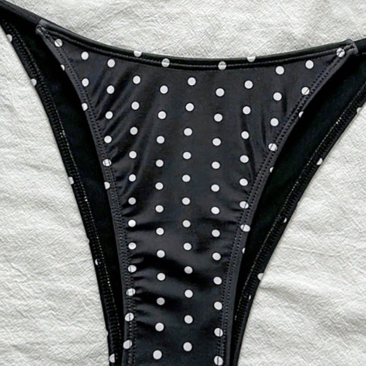 Dame triangle bikini med legende prikmønster og justerbar talje Skovae