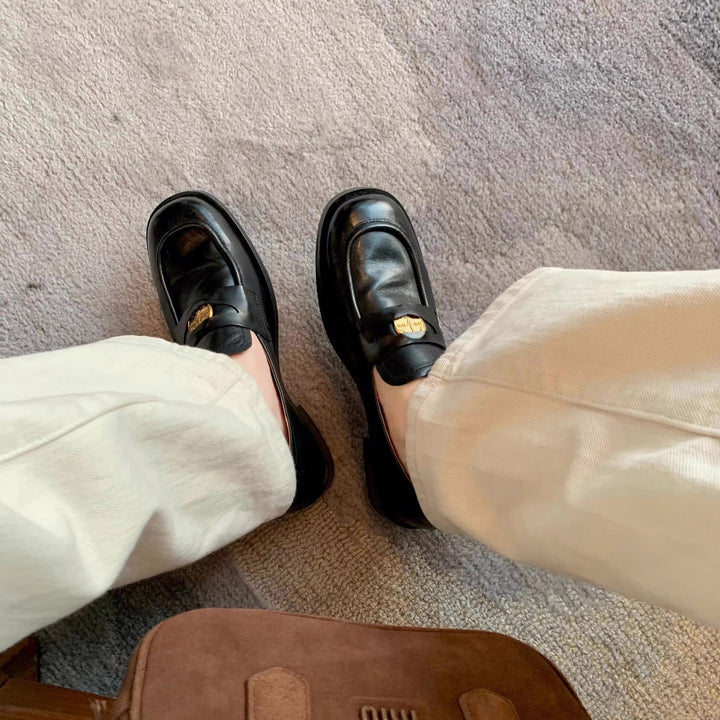 Dame Elegant Læder Slipper med dekorativ Spænde Stilla