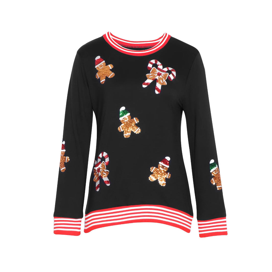 Dame Festlig Grafik Pullover Stilla