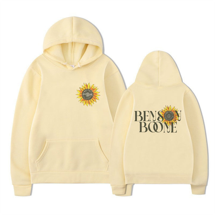Dame hoodie med blomster grafik design Skovae
