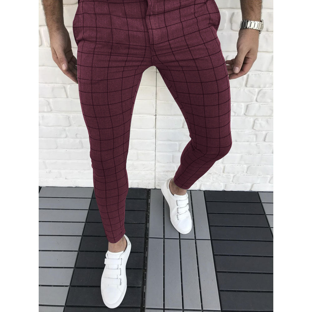 Herrer Ternet Slim-Fit Bukser med elastisk Liv Stilla