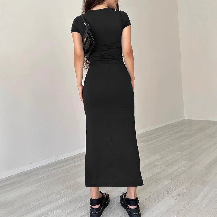 Damer cropped top og maxiskirt sæt Stilla