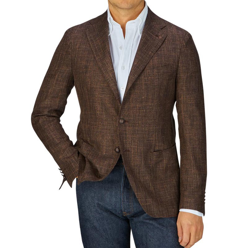 Herrer elegant blazer med fin tekstur og klassisk revers Stilla