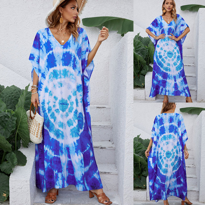 Kvinder Tie-Dye Maxi Kaftan Kjole Stilla
