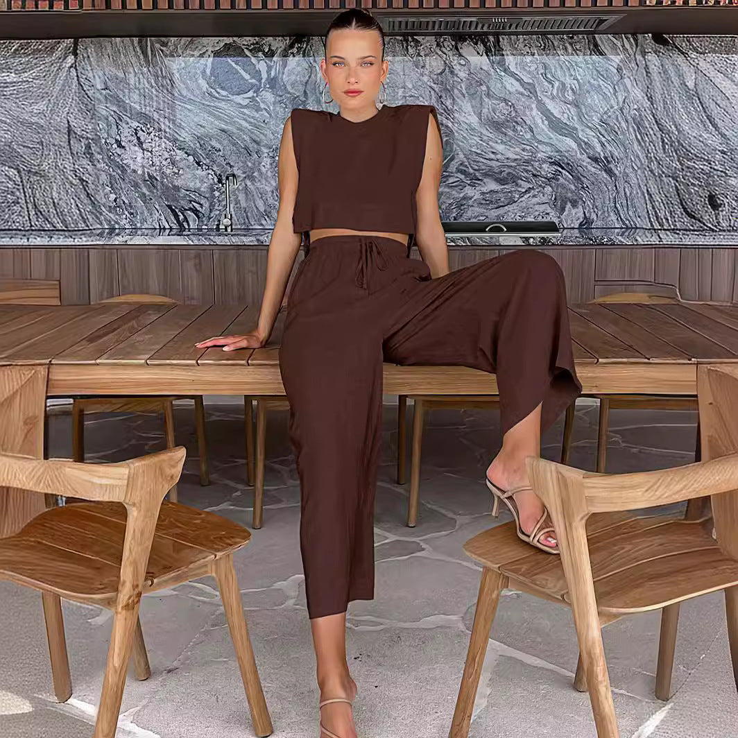 Dame afslappet crop-top med sidelukninger Stilla