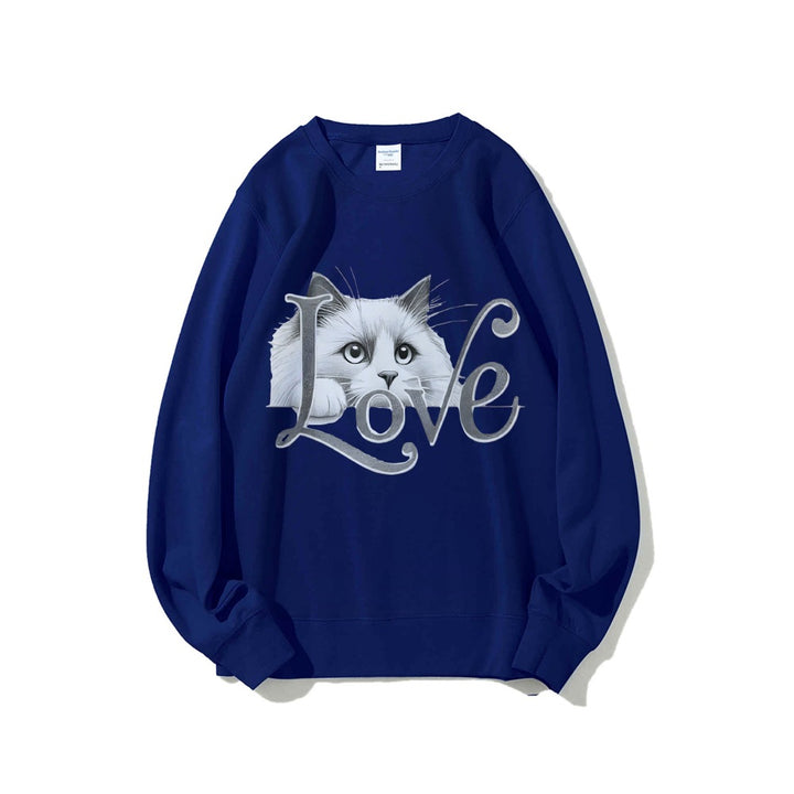 Kvinders sweatshirts med legende katte design og afslappet pasform Stilla