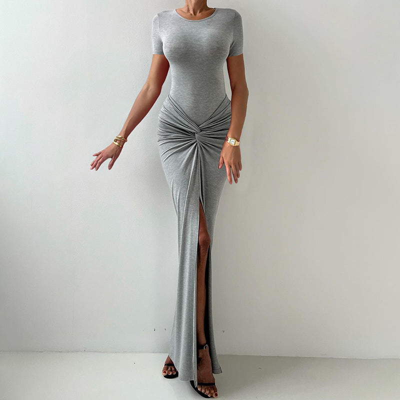 Damer Maxi Kjole med elegant indpakningsdesign og stilfulde draperingselementer Skovae