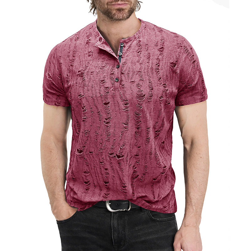 Herrer T-shirt med specielle strukturdetaljer Stilla
