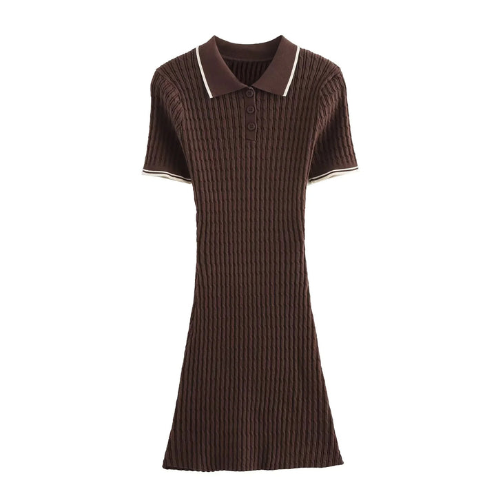 Femme Polo Kjole med struktureret strikdesign Stilla
