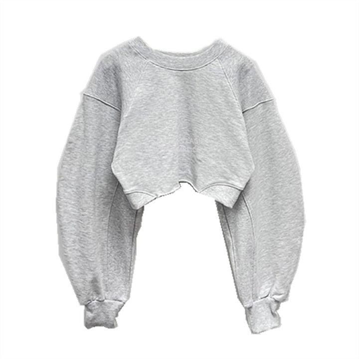 Kvindernes cropped sweatshirt med voluminøse ærmer Stilla 1772505824