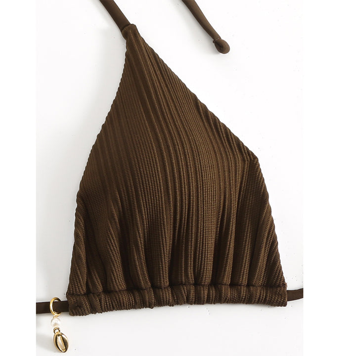 Dame Triangel-Bikini med raffineret rynkedesign og justerbare stropper Stilla