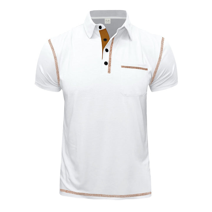 Herre fashion polo shirt med moderne krave og praktisk brystlomme Stilla